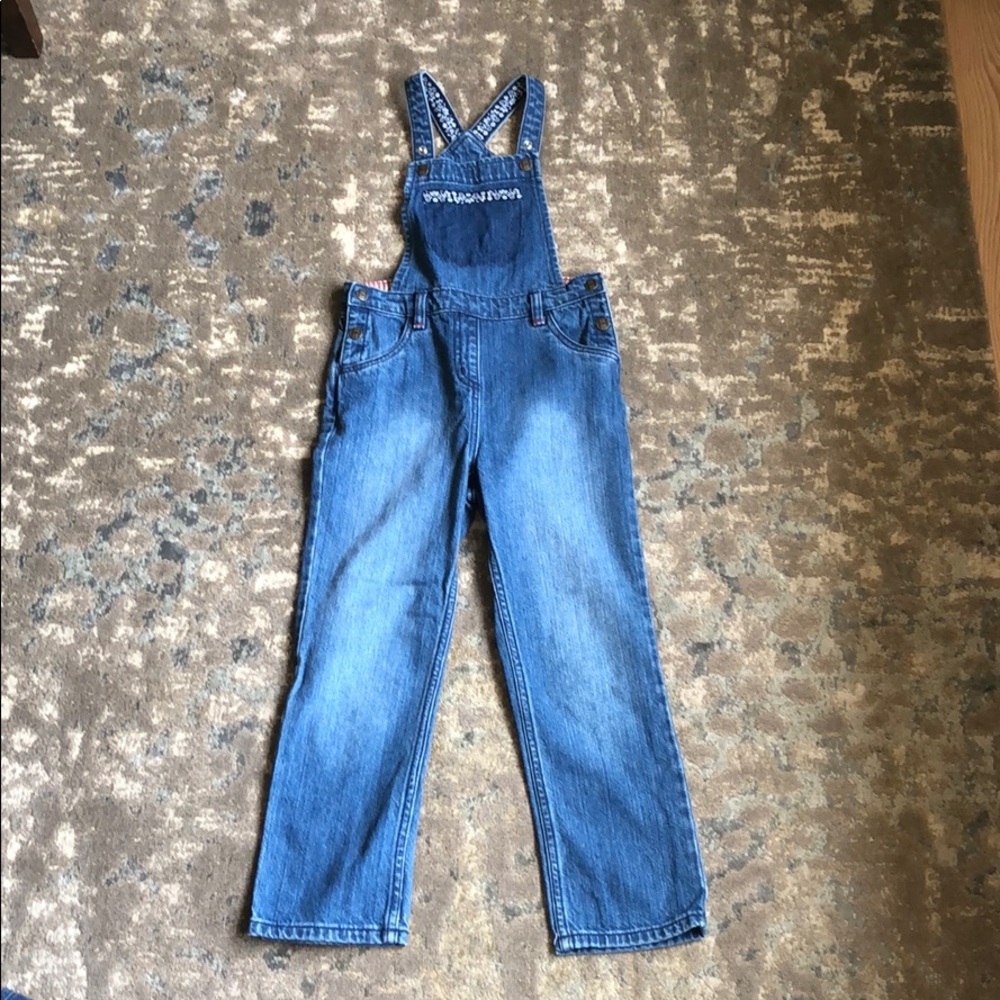 Hanna Andersson denim overalls, girls 120 (6/7)
